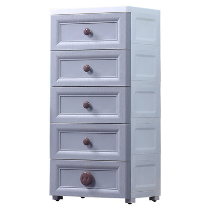 Contemporary Style Non-Hanging Armoire Plastic Home Storage Cabinet 16"L x 12"W x 33"H Grey 5 Clearhalo 'Armoires & Wardrobes' 'armoires_wardrobes' 'Bedroom Furniture' 'furn' 'furn_armoires_wardrobes' 'Furniture' 5633568