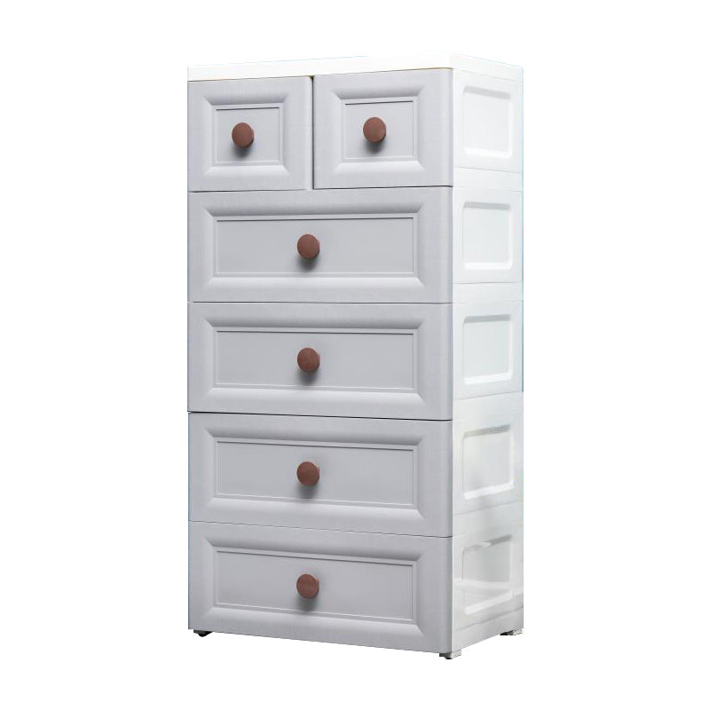 Contemporary Style Non-Hanging Armoire Plastic Home Storage Cabinet 25.5"L x 18"W x 51"H Grey 6 Clearhalo 'Armoires & Wardrobes' 'armoires_wardrobes' 'Bedroom Furniture' 'furn' 'furn_armoires_wardrobes' 'Furniture' 5633569