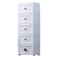 Contemporary Style Non-Hanging Armoire Plastic Home Storage Cabinet 16"L x 12"W x 49"H White 5 Clearhalo 'Armoires & Wardrobes' 'armoires_wardrobes' 'Bedroom Furniture' 'furn' 'furn_armoires_wardrobes' 'Furniture' 5633571