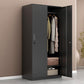 Metal Industrial Cabinet with Hinged Door Black Steel Storage Cabinet for Home Clearhalo 'Armoires & Wardrobes' 'armoires_wardrobes' 'Bedroom Furniture' 'furn' 'furn_armoires_wardrobes' 'Furniture' 5633784