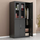 Metal Industrial Cabinet with Hinged Door Black Steel Storage Cabinet for Home Clearhalo 'Armoires & Wardrobes' 'armoires_wardrobes' 'Bedroom Furniture' 'furn' 'furn_armoires_wardrobes' 'Furniture' 5633786