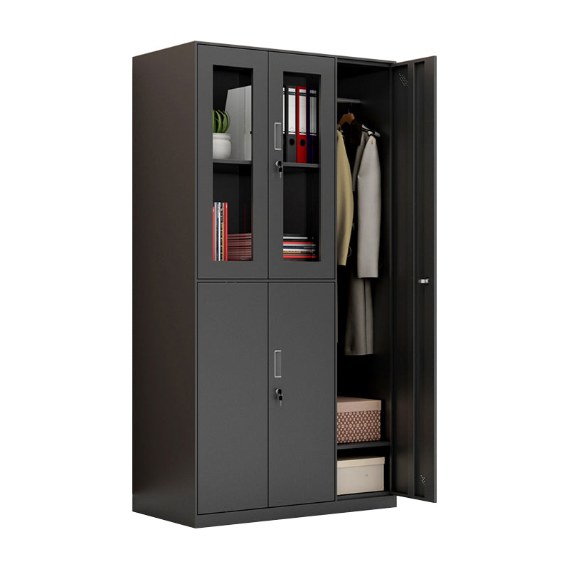 Metal Industrial Cabinet with Hinged Door Black Steel Storage Cabinet for Home 38"L x 18"W x 73"H 5 Clearhalo 'Armoires & Wardrobes' 'armoires_wardrobes' 'Bedroom Furniture' 'furn' 'furn_armoires_wardrobes' 'Furniture' 5633793