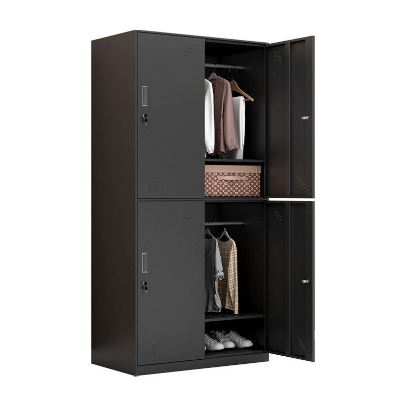 Metal Industrial Cabinet with Hinged Door Black Steel Storage Cabinet for Home 35"L x 18"W x 73"H 4 Clearhalo 'Armoires & Wardrobes' 'armoires_wardrobes' 'Bedroom Furniture' 'furn' 'furn_armoires_wardrobes' 'Furniture' 5633795