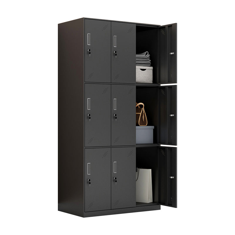 Metal Industrial Cabinet with Hinged Door Black Steel Storage Cabinet for Home 35"L x 18"W x 73"H 9 Clearhalo 'Armoires & Wardrobes' 'armoires_wardrobes' 'Bedroom Furniture' 'furn' 'furn_armoires_wardrobes' 'Furniture' 5633797