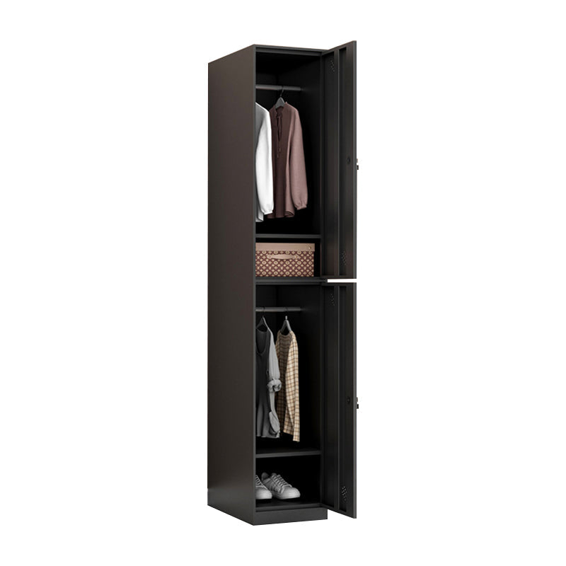 Metal Industrial Cabinet with Hinged Door Black Steel Storage Cabinet for Home 15"L x 17"W x 71"H 2 Clearhalo 'Armoires & Wardrobes' 'armoires_wardrobes' 'Bedroom Furniture' 'furn' 'furn_armoires_wardrobes' 'Furniture' 5633799