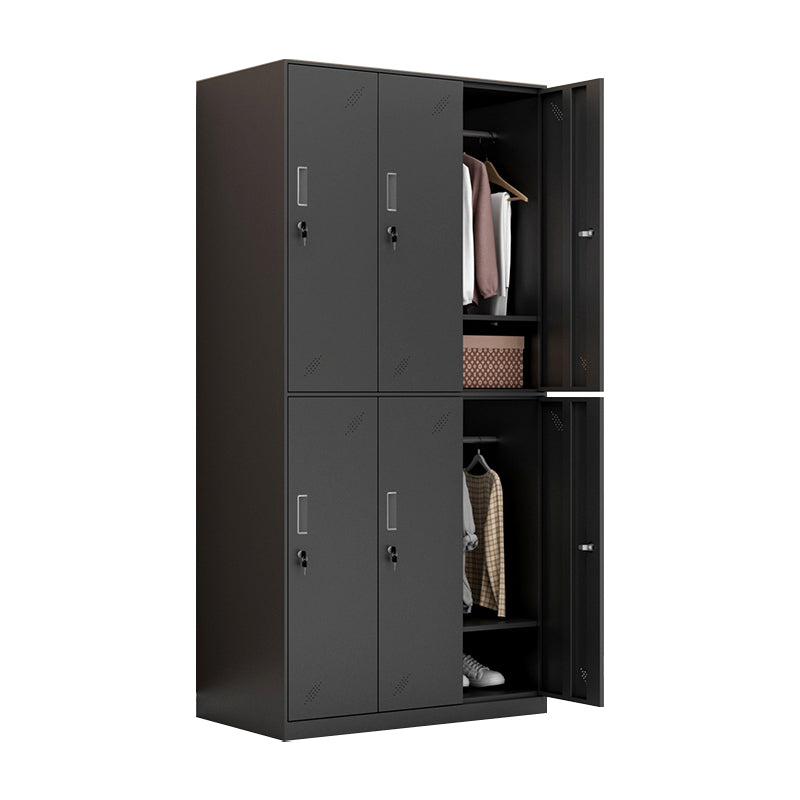 Metal Industrial Cabinet with Hinged Door Black Steel Storage Cabinet for Home 35"L x 18"W x 73"H 6 Clearhalo 'Armoires & Wardrobes' 'armoires_wardrobes' 'Bedroom Furniture' 'furn' 'furn_armoires_wardrobes' 'Furniture' 5633801