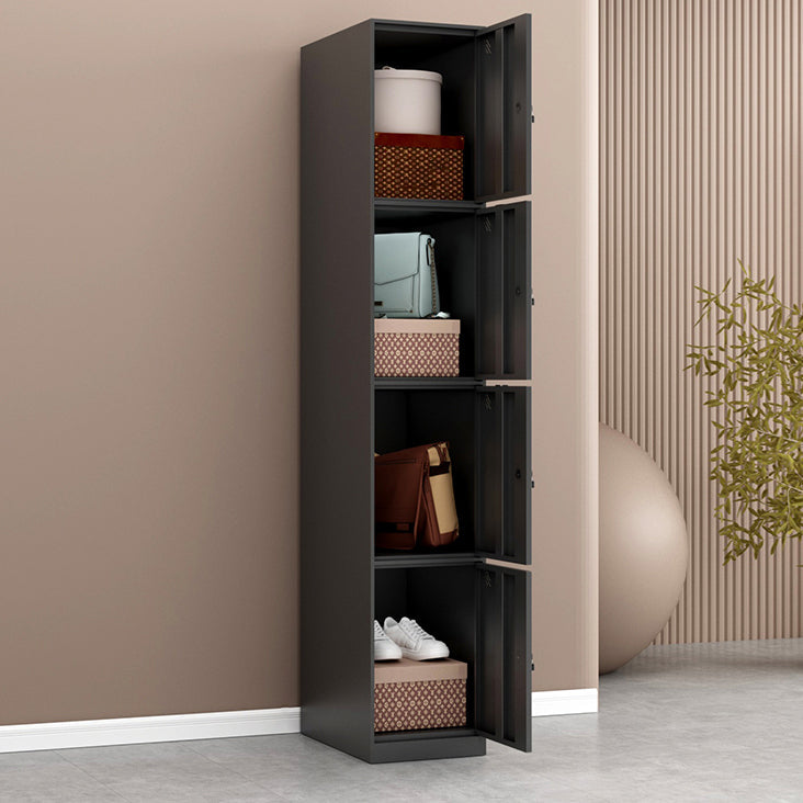 Metal Industrial Cabinet with Hinged Door Black Steel Storage Cabinet for Home Clearhalo 'Armoires & Wardrobes' 'armoires_wardrobes' 'Bedroom Furniture' 'furn' 'furn_armoires_wardrobes' 'Furniture' 5633803