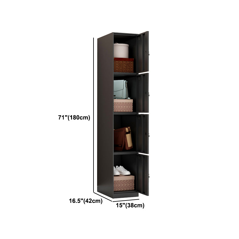 Metal Industrial Cabinet with Hinged Door Black Steel Storage Cabinet for Home Clearhalo 'Armoires & Wardrobes' 'armoires_wardrobes' 'Bedroom Furniture' 'furn' 'furn_armoires_wardrobes' 'Furniture' 5633809