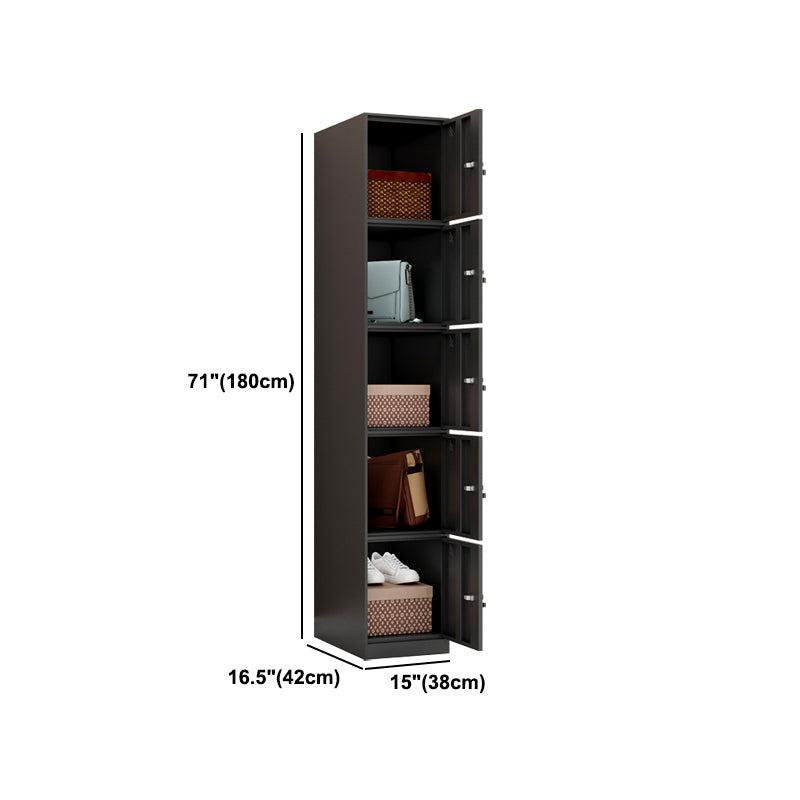 Metal Industrial Cabinet with Hinged Door Black Steel Storage Cabinet for Home Clearhalo 'Armoires & Wardrobes' 'armoires_wardrobes' 'Bedroom Furniture' 'furn' 'furn_armoires_wardrobes' 'Furniture' 5633810