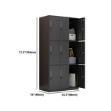 Metal Industrial Cabinet with Hinged Door Black Steel Storage Cabinet for Home Clearhalo 'Armoires & Wardrobes' 'armoires_wardrobes' 'Bedroom Furniture' 'furn' 'furn_armoires_wardrobes' 'Furniture' 5633815
