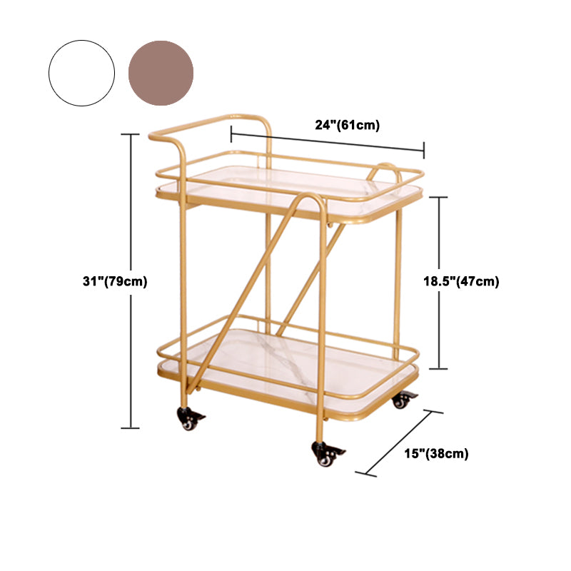 31.1"H Modern Rolling Prep Table Rectangular Metal Prep Table for Home Use