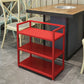 25.59"H Modern Portable Prep Table Metal Prep Table for Home Use Red Clearhalo 'furn' 'furn_kitchen_islands_carts' 'Furniture' 'Kitchen & Dining Furniture' 'Kitchen Islands & Carts' 'kitchen_islands_carts' 5633897