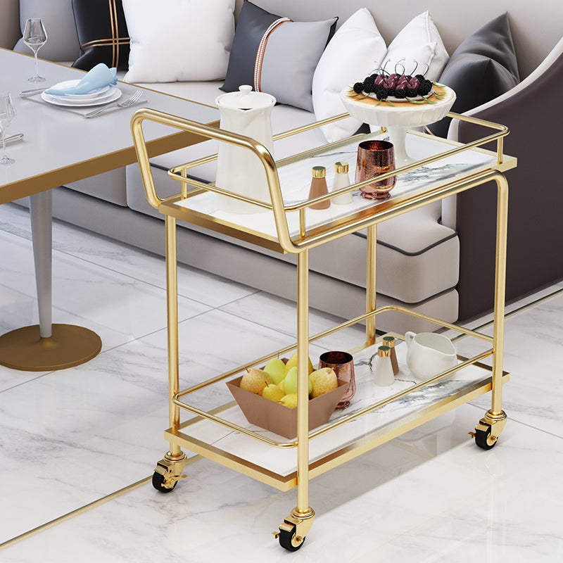 Tavolo da preparazione in metallo contemporaneo 33.86 "H tavolo da preparazione a rotolamento per sala da pranzo