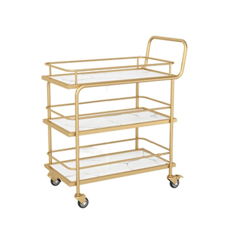 Tavolo da preparazione in metallo contemporaneo 33.86 "H tavolo da preparazione a rotolamento per sala da pranzo