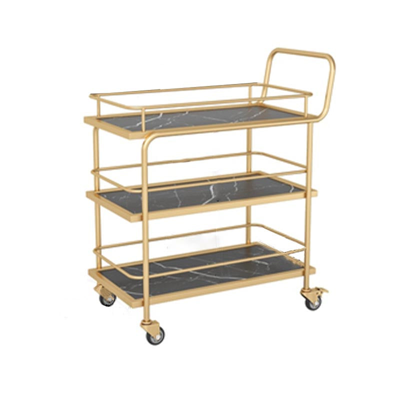 Tavolo da preparazione in metallo contemporaneo 33.86 "H tavolo da preparazione a rotolamento per sala da pranzo