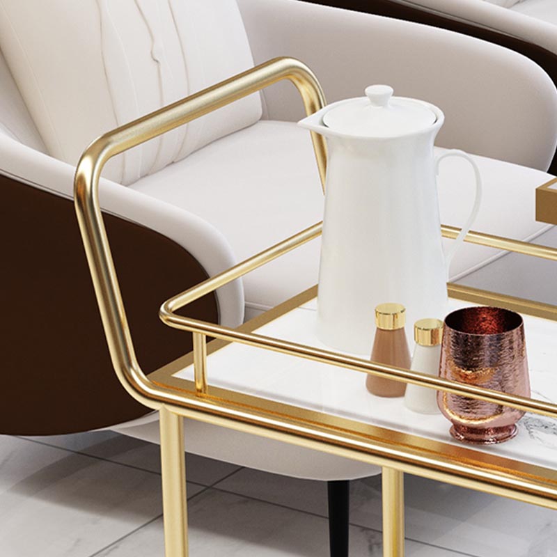 Tavolo da preparazione in metallo contemporaneo 33.86 "H tavolo da preparazione a rotolamento per sala da pranzo