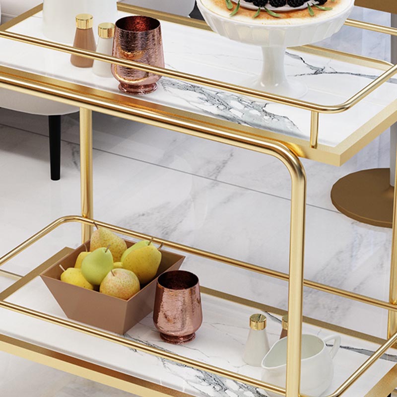 Tavolo da preparazione in metallo contemporaneo 33.86 "H tavolo da preparazione a rotolamento per sala da pranzo