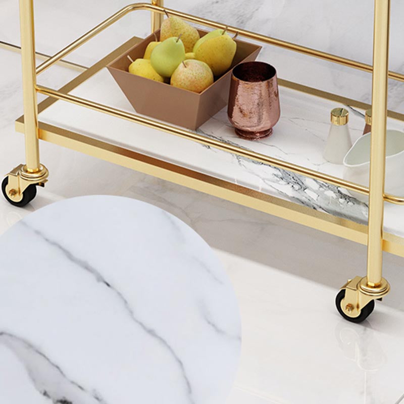 Tavolo da preparazione in metallo contemporaneo 33.86 "H tavolo da preparazione a rotolamento per sala da pranzo