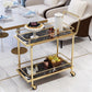 Contemporary Metal Prep Table 33.86"H Rolling Prep Table for Dining Room