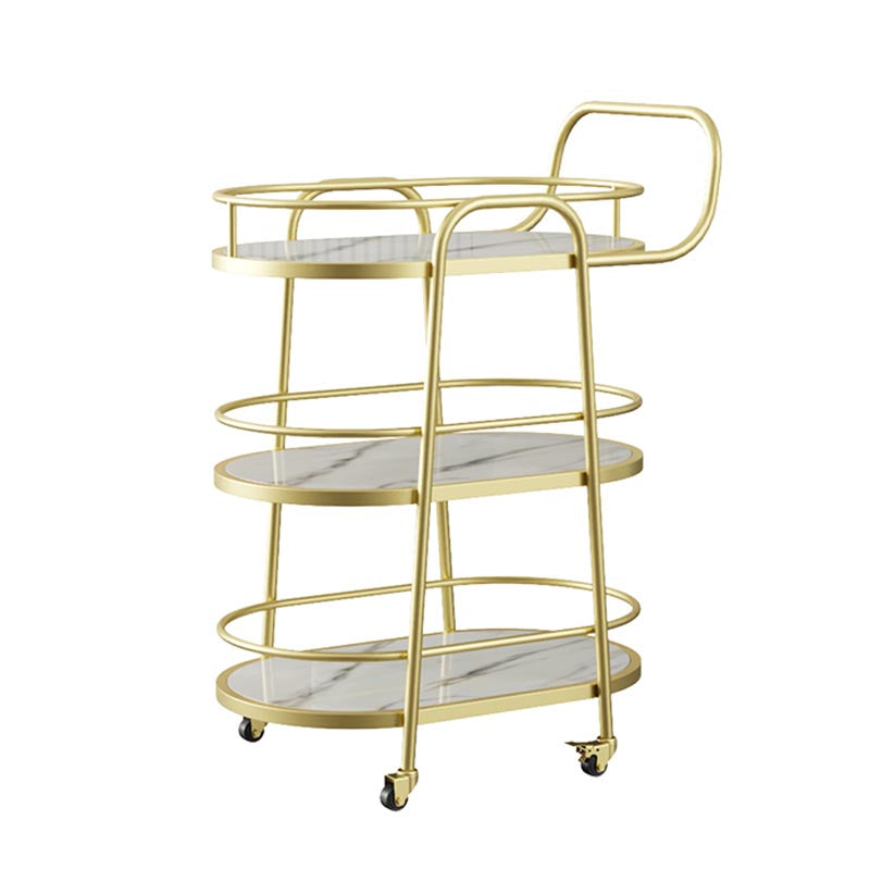 32.68" High Rolling Modern Prep Table Metal Prep Table for Dining Room