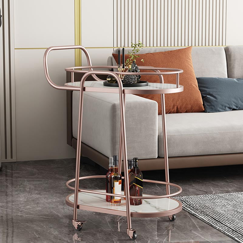 32.68" High Rolling Modern Prep Table Metal Prep Table for Dining Room