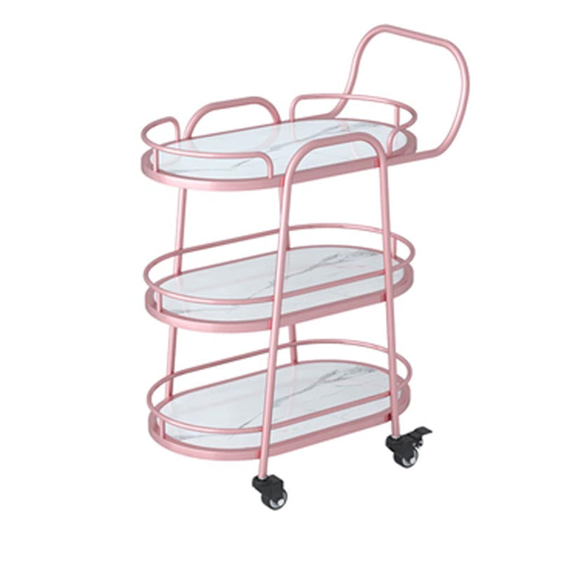 32.68" High Rolling Modern Prep Table Metal Prep Table for Dining Room