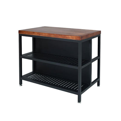 Industrial Stationary Kitchen Island table Metal Rectangular Kitchen Island Cart 63"L x 24"W x 31"H Clearhalo 'furn' 'furn_kitchen_islands_carts' 'Furniture' 'Kitchen & Dining Furniture' 'Kitchen Islands & Carts' 'kitchen_islands_carts' 5633999