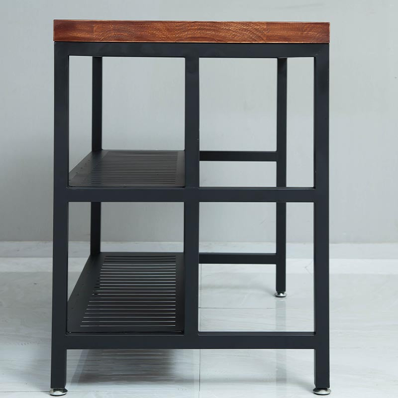 Industrial Stationary Kitchen Island table Metal Rectangular Kitchen Island Cart Clearhalo 'furn' 'furn_kitchen_islands_carts' 'Furniture' 'Kitchen & Dining Furniture' 'Kitchen Islands & Carts' 'kitchen_islands_carts' 5634009