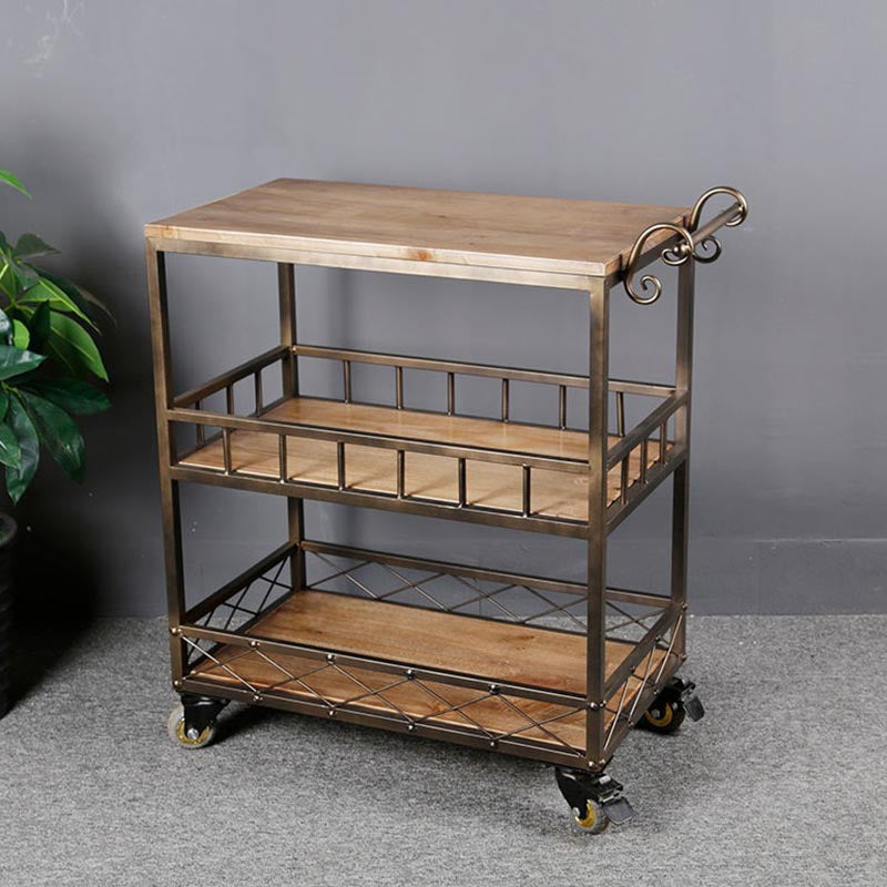 Tavolo da cucina in legno contemporaneo tavolo da cucina stazionaria con archiviazione aperta