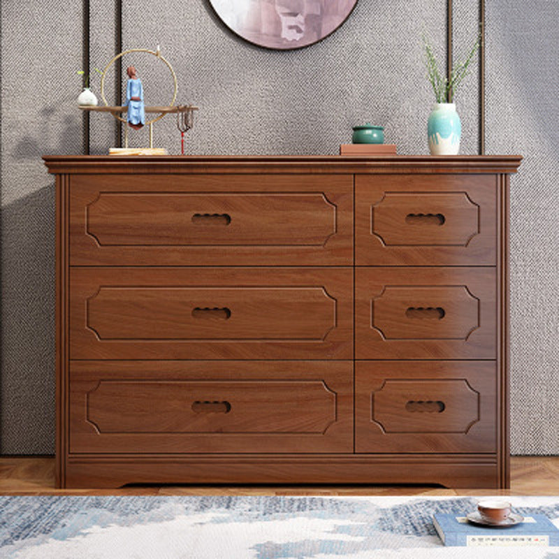 Horizontal Rubber Wood Double Dresser Modern Bedroom Storage Chest with 6 / 9 Drawers Clearhalo 'Bedroom Furniture' 'Dressers & Chests' 'dressers_chests' 'furn' 'furn_dressers_chests' 'Furniture' 5634091