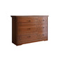 Horizontal Rubber Wood Double Dresser Modern Bedroom Storage Chest with 6 / 9 Drawers 46.1"L x 15"W x 33.1"H Nut-Brown 6 Clearhalo 'Bedroom Furniture' 'Dressers & Chests' 'dressers_chests' 'furn' 'furn_dressers_chests' 'Furniture' 5634093