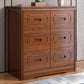 Horizontal Rubber Wood Double Dresser Modern Bedroom Storage Chest with 6 / 9 Drawers Clearhalo 'Bedroom Furniture' 'Dressers & Chests' 'dressers_chests' 'furn' 'furn_dressers_chests' 'Furniture' 5634094