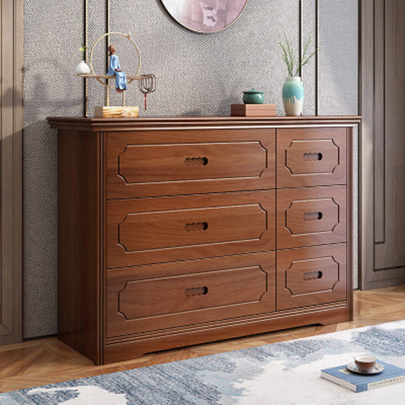 Horizontal Rubber Wood Double Dresser Modern Bedroom Storage Chest with 6 / 9 Drawers Clearhalo 'Bedroom Furniture' 'Dressers & Chests' 'dressers_chests' 'furn' 'furn_dressers_chests' 'Furniture' 5634098