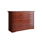 Horizontal Rubber Wood Double Dresser Modern Bedroom Storage Chest with 6 / 9 Drawers 46.1"L x 15"W x 33.1"H Red Brown 6 Clearhalo 'Bedroom Furniture' 'Dressers & Chests' 'dressers_chests' 'furn' 'furn_dressers_chests' 'Furniture' 5634099