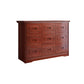 Horizontal Rubber Wood Double Dresser Modern Bedroom Storage Chest with 6 / 9 Drawers 46.1"L x 15"W x 33.1"H Red Brown 9 Clearhalo 'Bedroom Furniture' 'Dressers & Chests' 'dressers_chests' 'furn' 'furn_dressers_chests' 'Furniture' 5634101