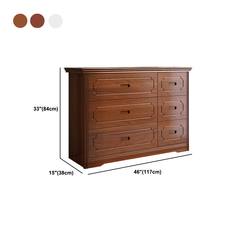 Horizontal Rubber Wood Double Dresser Modern Bedroom Storage Chest with 6 / 9 Drawers Clearhalo 'Bedroom Furniture' 'Dressers & Chests' 'dressers_chests' 'furn' 'furn_dressers_chests' 'Furniture' 5634106