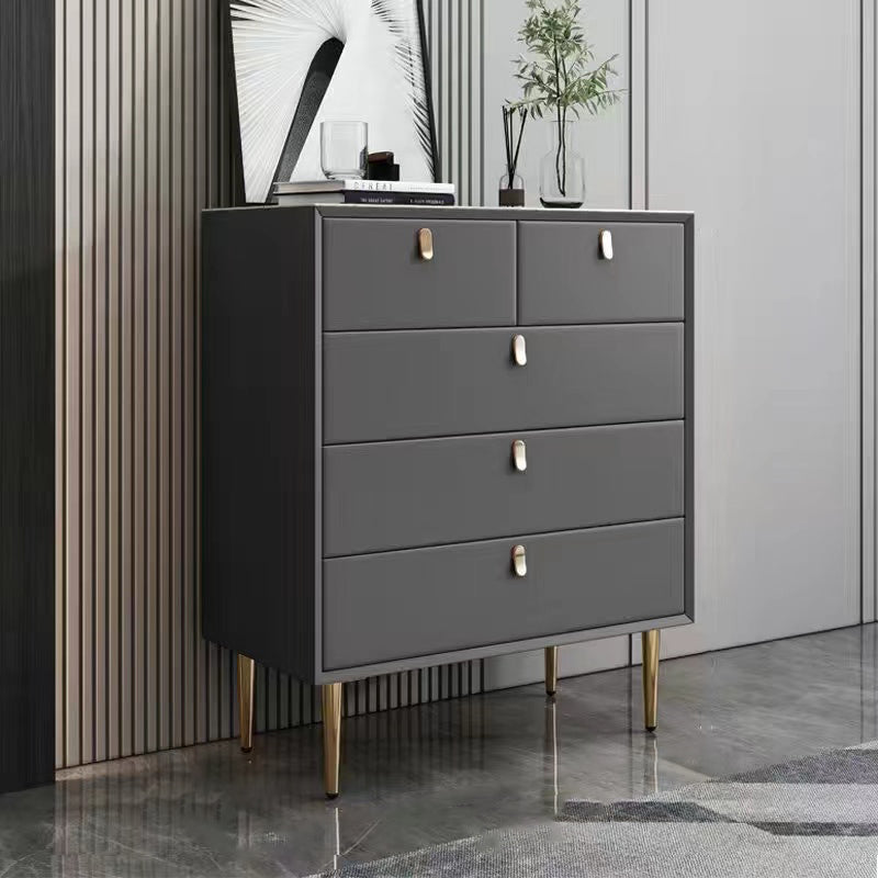 Baúl de lencería de madera vertical con 5 cajones, baúl de almacenamiento moderno para dormitorio