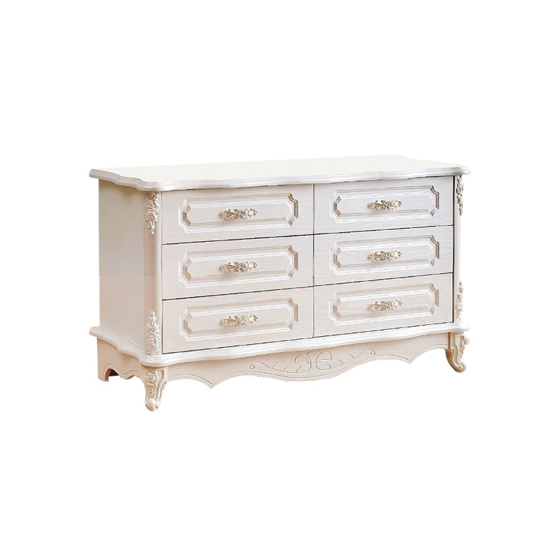 Witte houten opbergkist, dressoir, moderne slaapkamer, opbergkist met lades