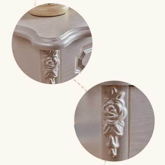 White Wood Storage Chest Dresser Modern Bedroom Storage Chest with Drawers