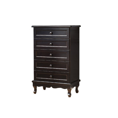 Vertical Wood Lingerie Chest Vintage Bedroom Storage Chest with Drawers 24"L x 14"W x 38"H Black Clearhalo 'Bedroom Furniture' 'Dressers & Chests' 'dressers_chests' 'furn' 'furn_dressers_chests' 'Furniture' 5634198