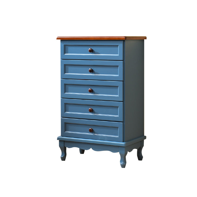 Vertical Wood Lingerie Chest Vintage Bedroom Storage Chest with Drawers 24"L x 14"W x 38"H Blue Clearhalo 'Bedroom Furniture' 'Dressers & Chests' 'dressers_chests' 'furn' 'furn_dressers_chests' 'Furniture' 5634199