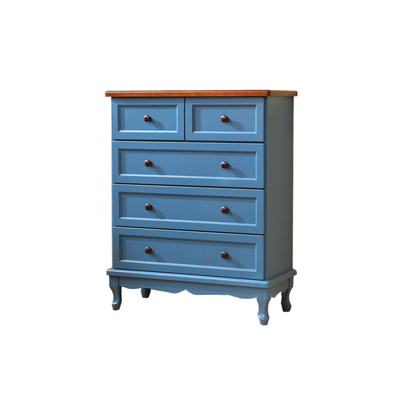 Vertical Wood Lingerie Chest Vintage Bedroom Storage Chest with Drawers 31"L x 14"W x 39"H Blue Clearhalo 'Bedroom Furniture' 'Dressers & Chests' 'dressers_chests' 'furn' 'furn_dressers_chests' 'Furniture' 5634207