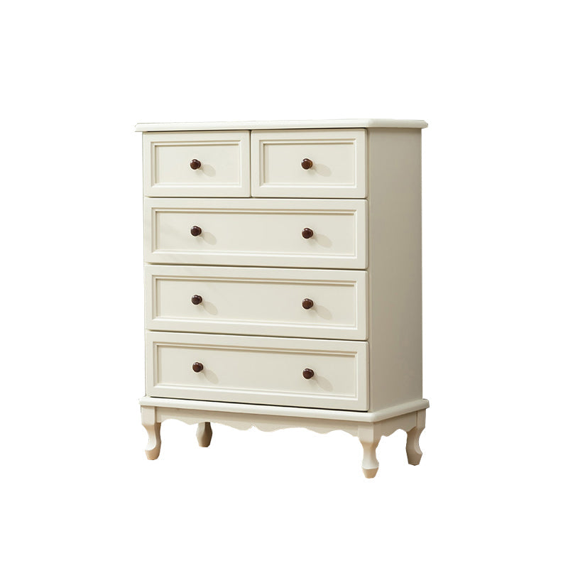 Vertical Wood Lingerie Chest Vintage Bedroom Storage Chest with Drawers 31"L x 14"W x 39"H Ivory Clearhalo 'Bedroom Furniture' 'Dressers & Chests' 'dressers_chests' 'furn' 'furn_dressers_chests' 'Furniture' 5634209