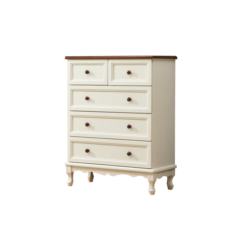 Vertical Wood Lingerie Chest Vintage Bedroom Storage Chest with Drawers 31"L x 14"W x 39"H White-Brown Clearhalo 'Bedroom Furniture' 'Dressers & Chests' 'dressers_chests' 'furn' 'furn_dressers_chests' 'Furniture' 5634211