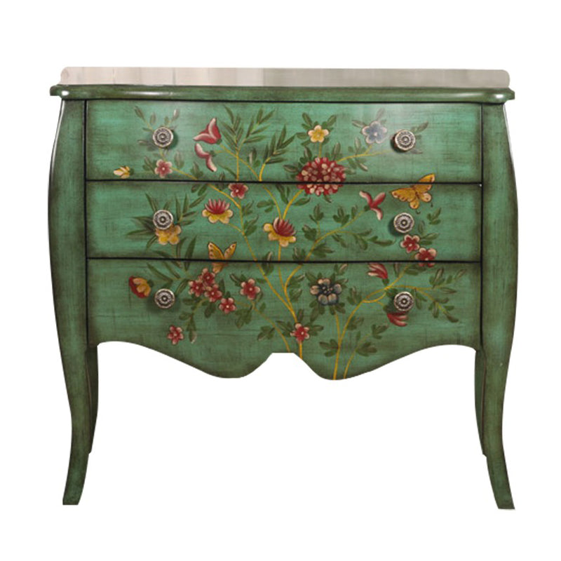 Birch Rangement Chéteur coffre de rangement traditionnel avec des tiroirs 3/4