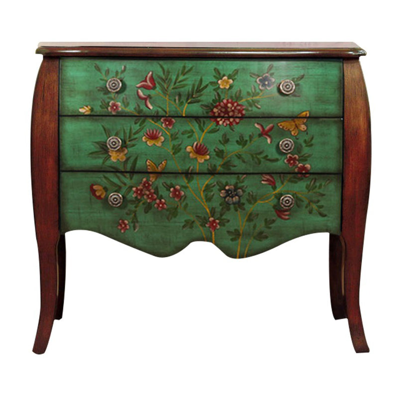 Birch Rangement Chéteur coffre de rangement traditionnel avec des tiroirs 3/4