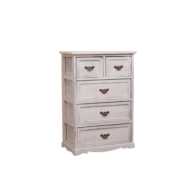 Traditional Solid Wood Lingerie Chest Vertical Storage Chest Dresser with Drawers White 5 Clearhalo 'Bedroom Furniture' 'Dressers & Chests' 'dressers_chests' 'furn' 'furn_dressers_chests' 'Furniture' 5634326