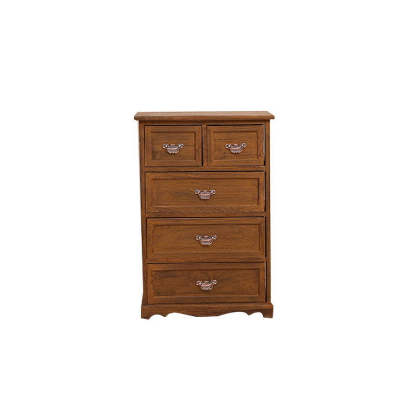 Traditional Solid Wood Lingerie Chest Vertical Storage Chest Dresser with Drawers Brown 5 Clearhalo 'Bedroom Furniture' 'Dressers & Chests' 'dressers_chests' 'furn' 'furn_dressers_chests' 'Furniture' 5634328