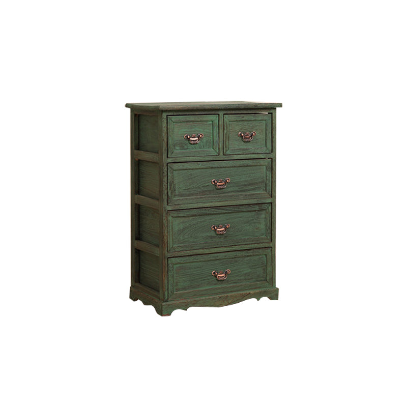 Traditional Solid Wood Lingerie Chest Vertical Storage Chest Dresser with Drawers Green 5 Clearhalo 'Bedroom Furniture' 'Dressers & Chests' 'dressers_chests' 'furn' 'furn_dressers_chests' 'Furniture' 5634331