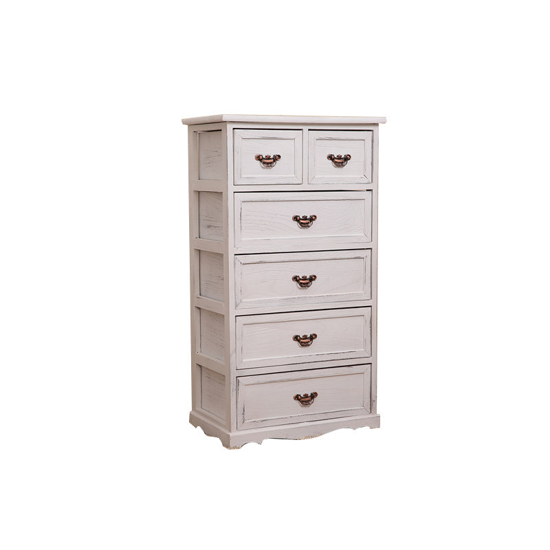 Traditional Solid Wood Lingerie Chest Vertical Storage Chest Dresser with Drawers White 6 Clearhalo 'Bedroom Furniture' 'Dressers & Chests' 'dressers_chests' 'furn' 'furn_dressers_chests' 'Furniture' 5634332